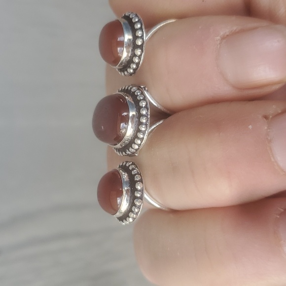 New Carnelian Adjustable 925 Silver Knuckle Ring. - Picture 4 of 16